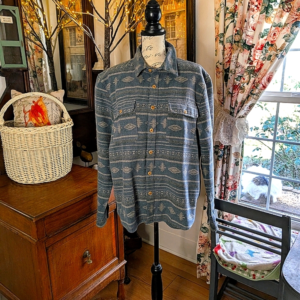 Lucky Brand Blue Western Look Jacket Or Top